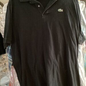 Preowned Black Lacoste polo shirt-size 8